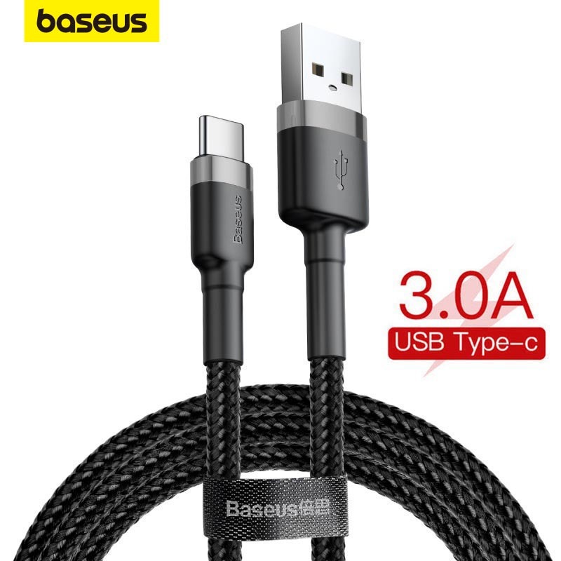 Baseus สายชาร์จ USB Type-C 3A สายดาต้า Quick Charge 3.0 Fast Charging สำหรับ Huawei P30 / Samsung / iP
