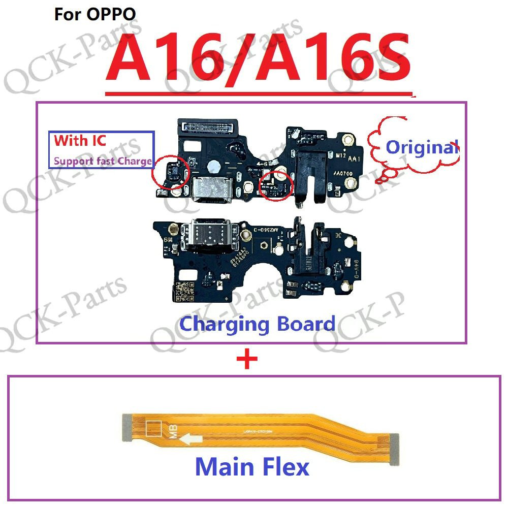 ของแท้ เมนบอร์ดโมดูลชาร์จ USB พร้อมไมโครโฟน สําหรับ OPPO A16 A16S