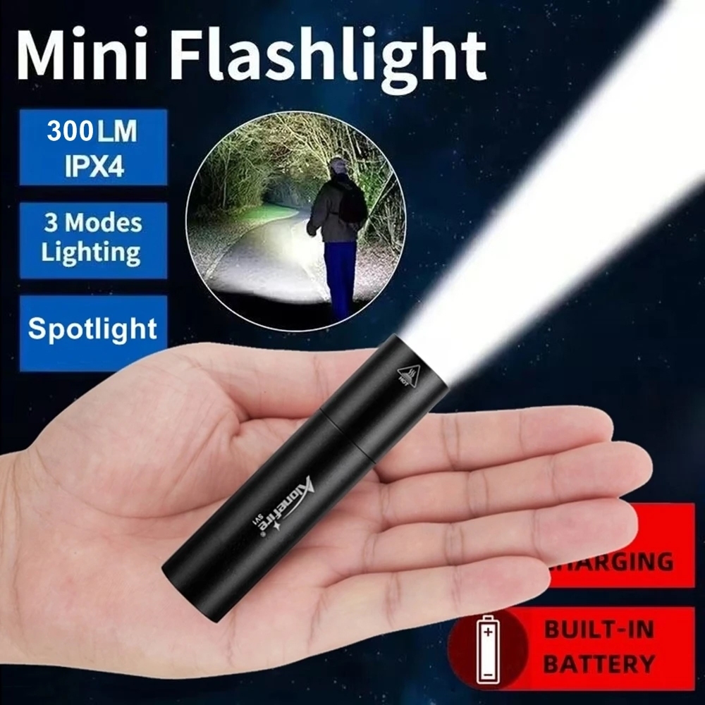 Alonefire SV1 ไฟฉาย ขนาดเล็ก สว่าง ชาร์จ Usb สําหรับเดินป่า ตั้งแคมป์ กลางแจ้ง
