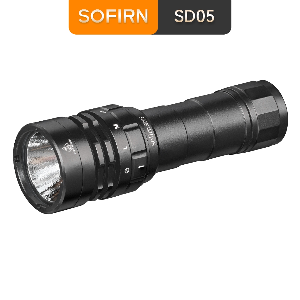 Sofirn SD05 ไฟฉายดําน้ํา 3000 Lumen ใต้น้ํา 100 เมตรกันน้ํา IPX8 ใช้ Xhp50.2 LED สําหรับ Scuba