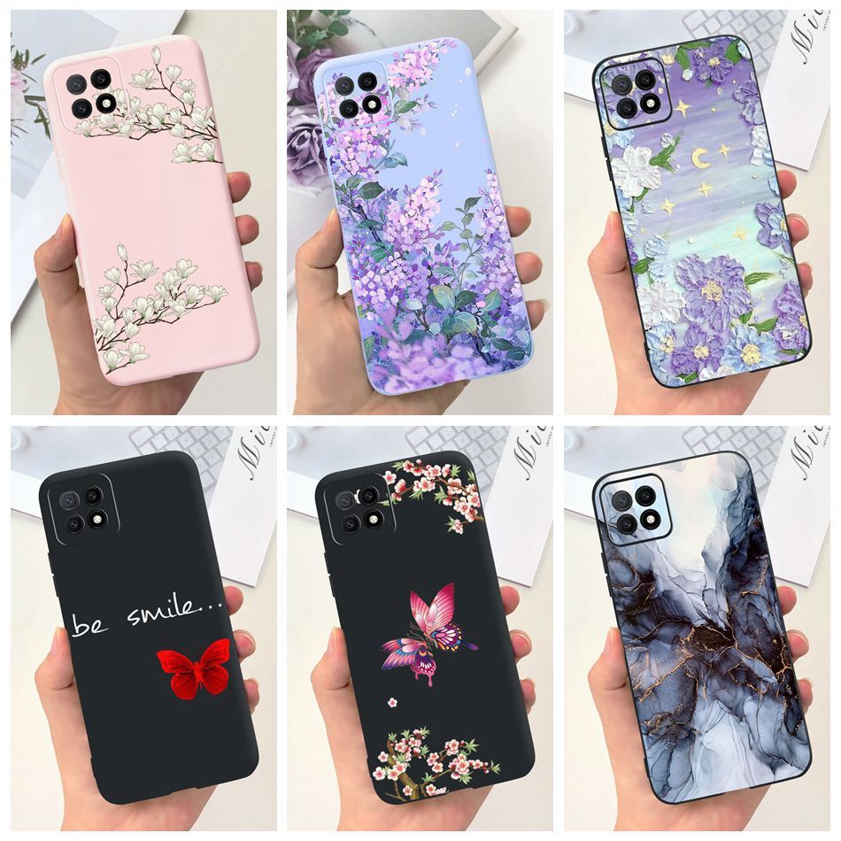 เคสโทรศัพท์มือถือ ซิลิโคนนุ่ม ลายดอกไม้ ผีเสื้อ สีแคนดี้ สําหรับ OPPO A53 5G A72 5G A73 5G CPH2161