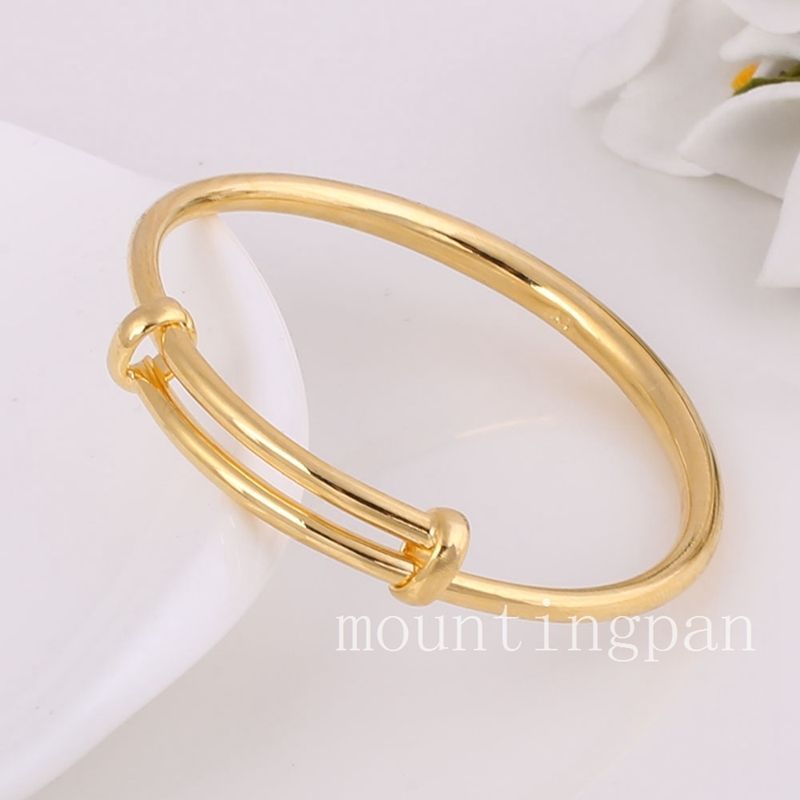 916 Gold Classic Simple Adjustable Bracelet Bracelet for Women Girls,Plated yellow gold