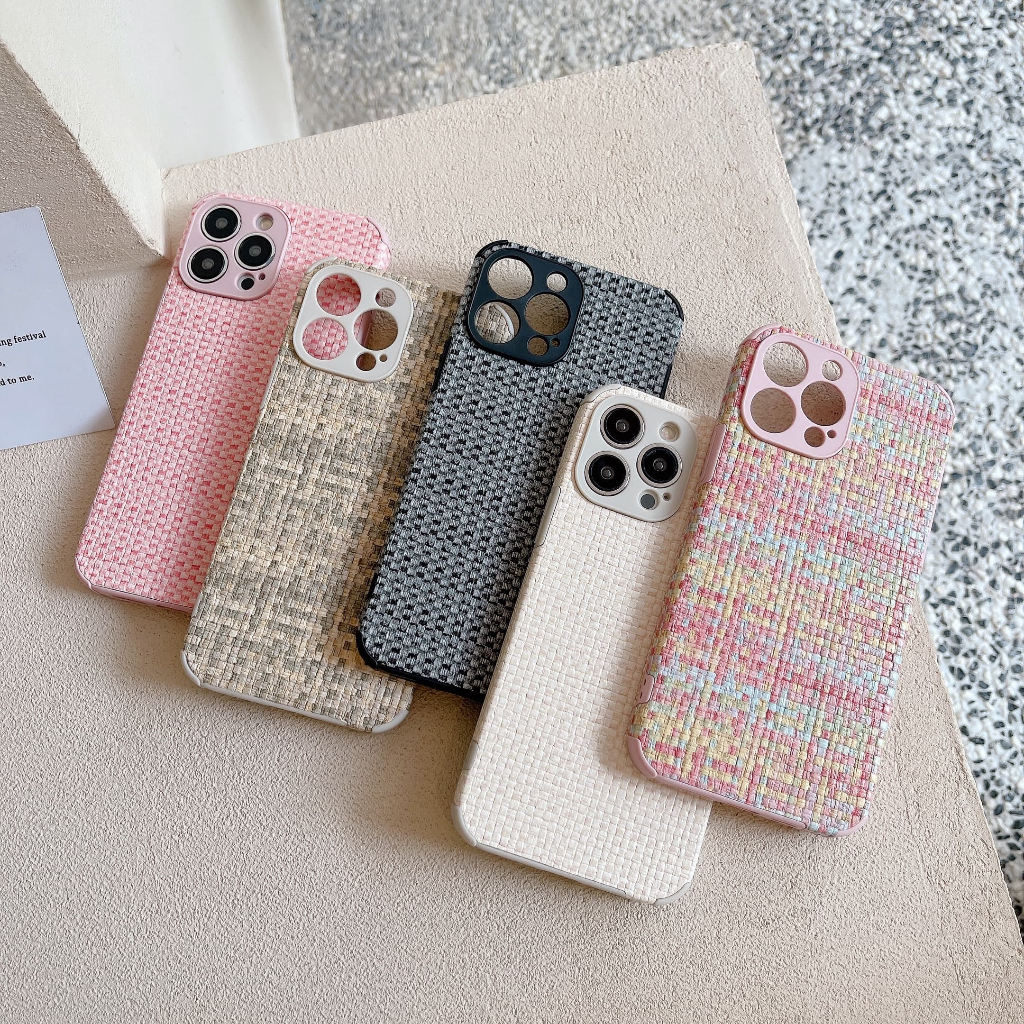 เคสโทรศัพท์มือถือหนังทอ เรียบง่าย แฟชั่น สําหรับ iphone 15 Pro Max 14 Pro Max i14 plus 13 Pro Max i13 13pro 11 Pro Max i11 XR Xs Max 12 Pro Max