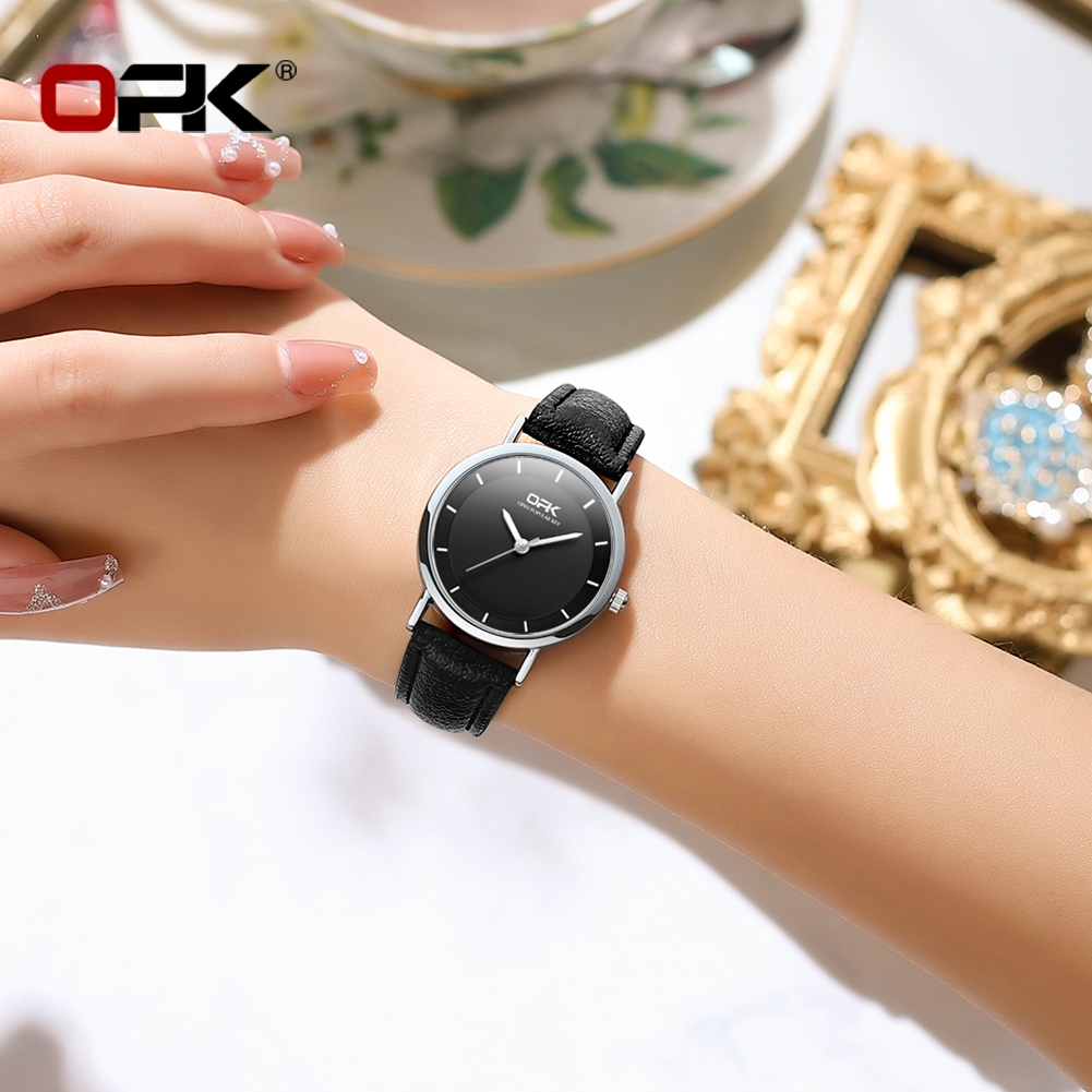 OPK นาฬิกา ข้อมือ ผู้หญิง แฟชั่น watch 100% แท้ นาฬิกาข้อมือกันน้ำได้ ควอตซ์ นาฬิกาเข็มขัด สีดำ  หลายสไตล์ แฟชั่น สุดขีด เรียบง่าย 8122-HH - รูปที่ 2