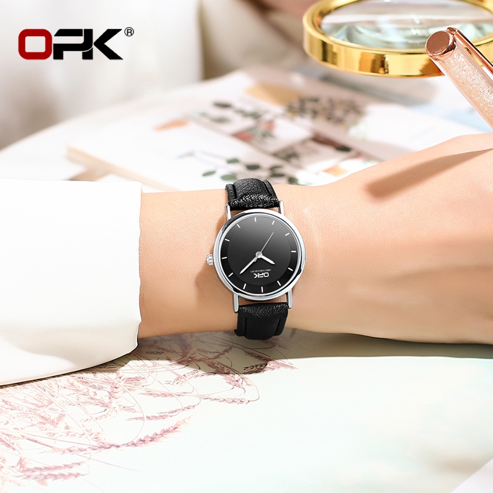 OPK นาฬิกา ข้อมือ ผู้หญิง แฟชั่น watch 100% แท้ นาฬิกาข้อมือกันน้ำได้ ควอตซ์ นาฬิกาเข็มขัด สีดำ  หลายสไตล์ แฟชั่น สุดขีด เรียบง่าย 8122-HH - รูปที่ 5