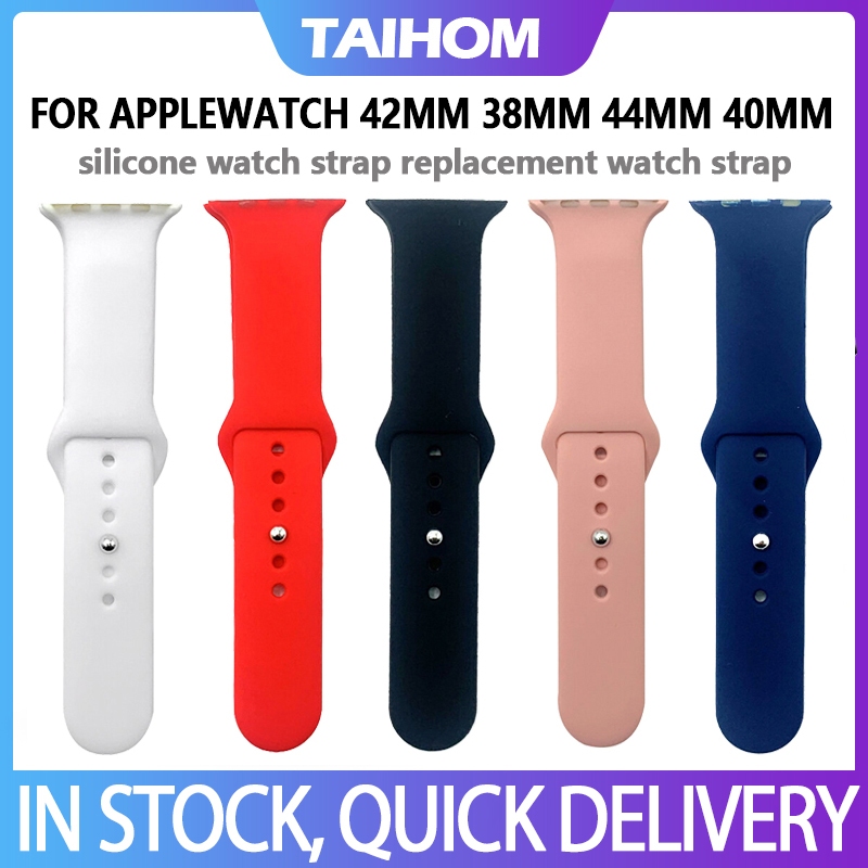 Taihom สายนาฬิกาข้อมือ ยางซิลิโคน สีขาว แบบเปลี่ยน สําหรับ Apple Watch 42 มม. 38 มม. 44 มม. 40 มม.