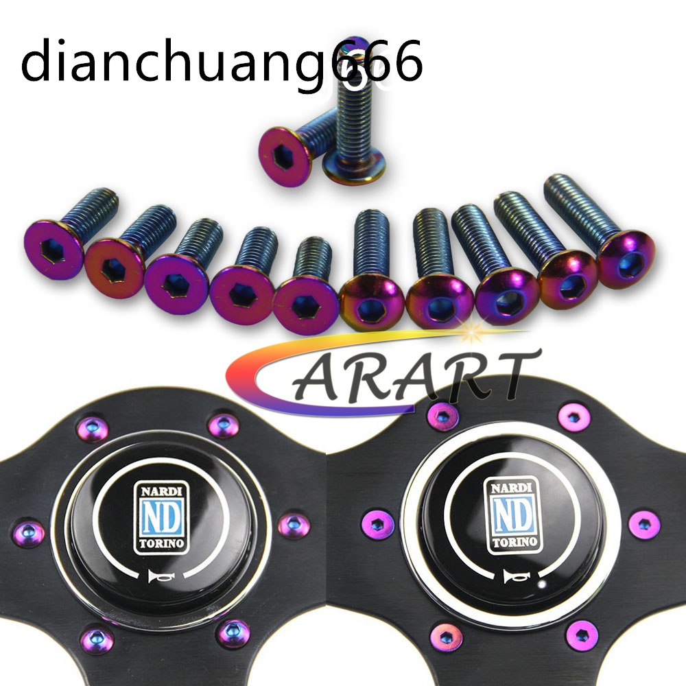 (Neochrome) ชุดสกรูเกลียวพวงมาลัย M5x20 สไตล์ใหม่ สําหรับพวงมาลัยรถยนต์ 6 ชิ้น