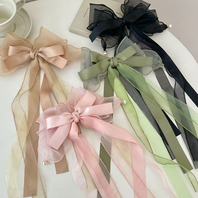 กิ๊บติดผมริบบิ้นโบว์ลูกไม้ขนาดใหญ่พิเศษสําหรับผู้หญิงพร้อมผ้าพันคอและเครื่องประดับผม