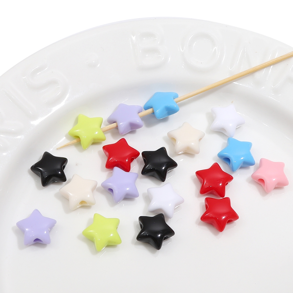 [15 มม.] ลูกปัดพลาสติก รูปดาวห้าแฉก สีพื้น เครื่องประดับแฮนด์เมด DIY ราคา ถูกที่สุด ดีลบีเคเค แกลเลอรีภาพที่ 5