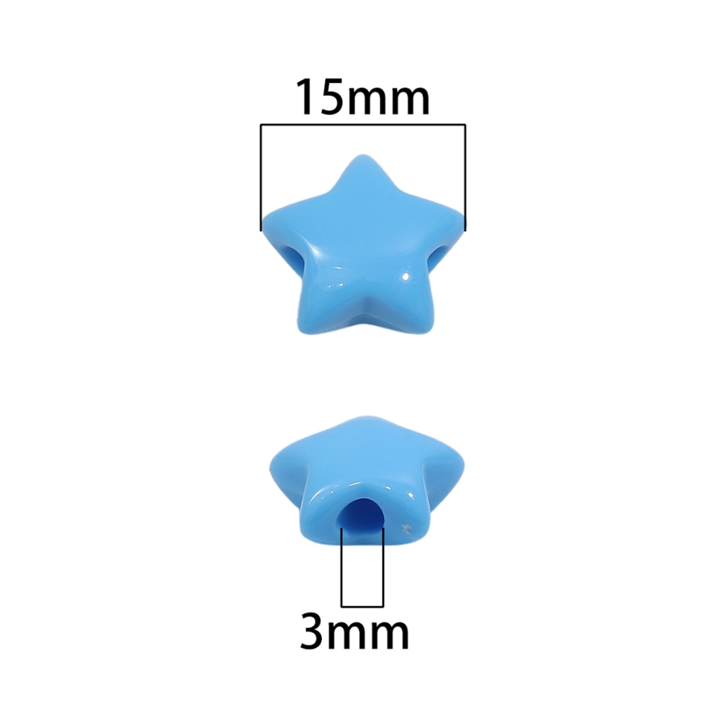 [15 มม.] ลูกปัดพลาสติก รูปดาวห้าแฉก สีพื้น เครื่องประดับแฮนด์เมด DIY ราคา ถูกที่สุด ดีลบีเคเค แกลเลอรีภาพที่ 8