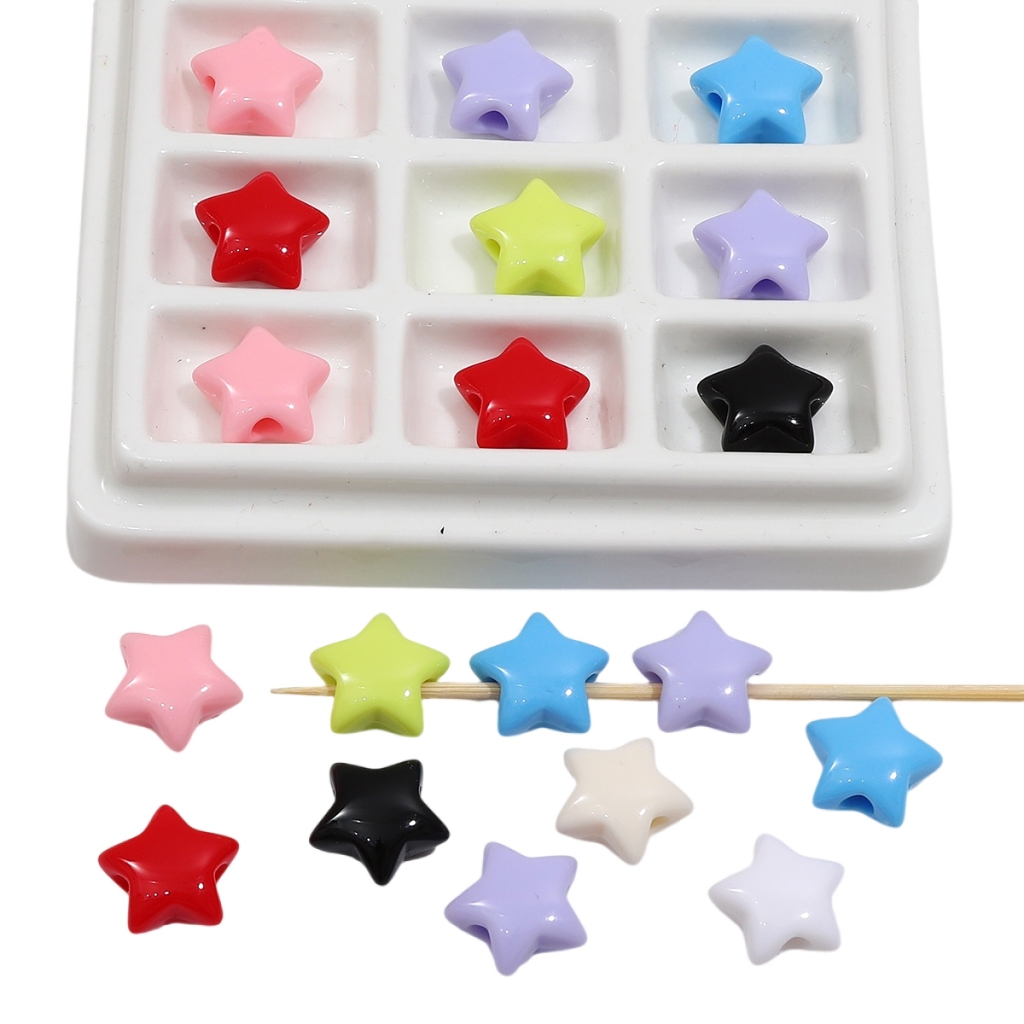 [15 มม.] ลูกปัดพลาสติก รูปดาวห้าแฉก สีพื้น เครื่องประดับแฮนด์เมด DIY ราคา ถูกที่สุด ดีลบีเคเค แกลเลอรีภาพที่ 7