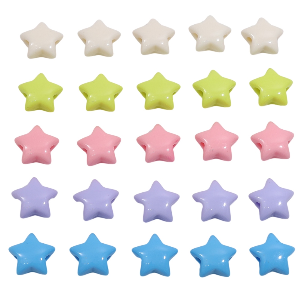 [15 มม.] ลูกปัดพลาสติก รูปดาวห้าแฉก สีพื้น เครื่องประดับแฮนด์เมด DIY ราคา ถูกที่สุด ดีลบีเคเค แกลเลอรีภาพที่ 2