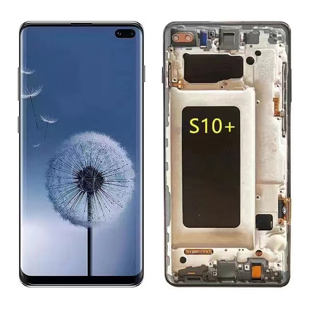 อะไหล่เซนเซอร์หน้าจอสัมผัส LCD ดิจิทัล 100% S10 และ S10Plus สําหรับ SAMSUNG Galaxy S10 Plus Display 