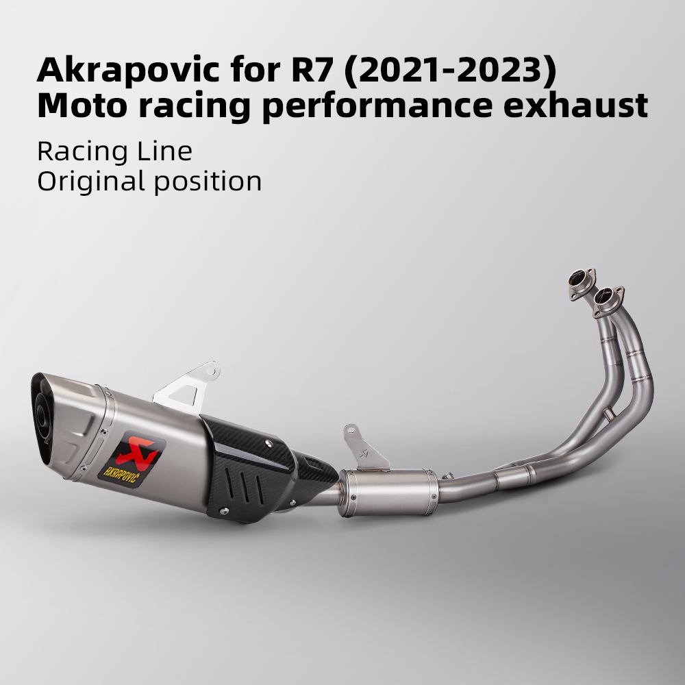 เหมาะสําหรับ Yamaha R7 2021-2023 YZF R7 YZF-R7 Akrapovic Racing Line ระบบไอเสียเต็มรูปแบบท่อไอเสียท่