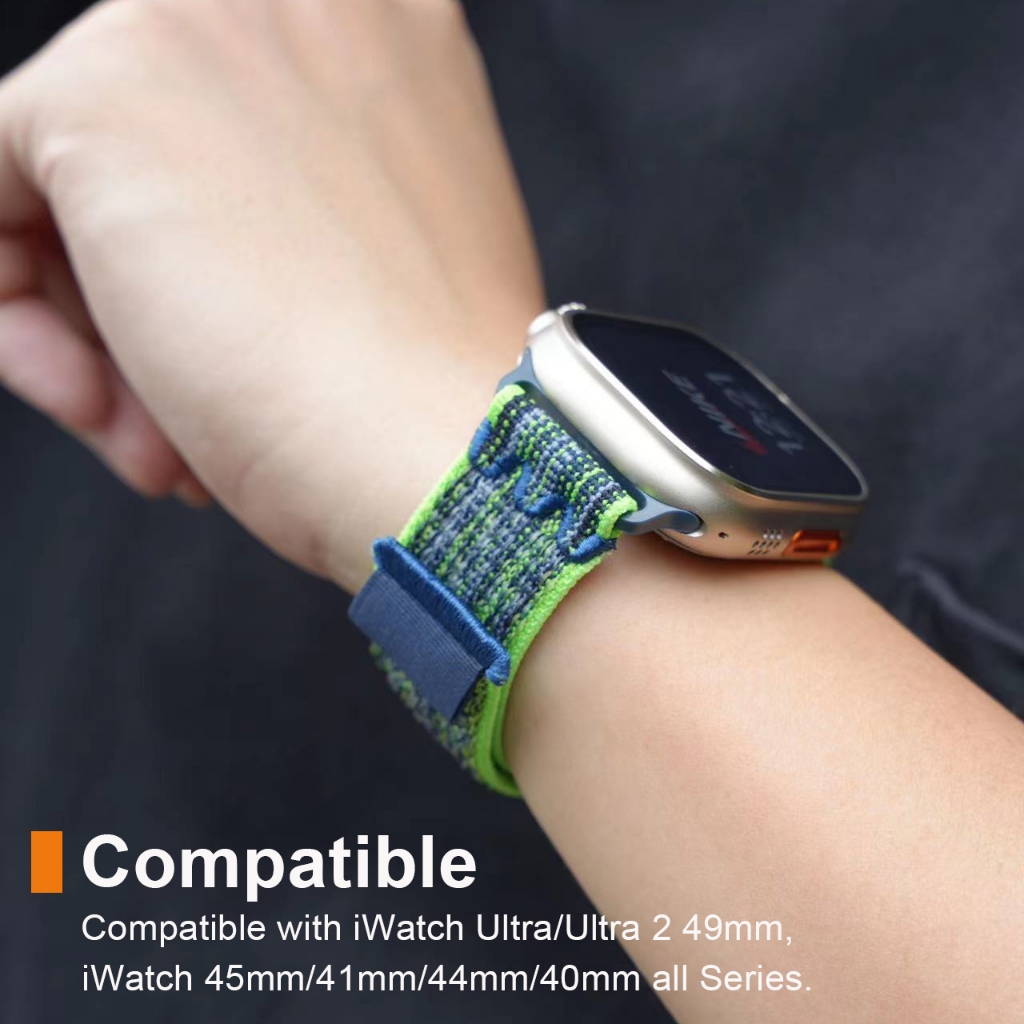 Nk สายนาฬิกาข้อมือไนล่อน น้ําหนักเบา ระบายอากาศ สําหรับ iWatch Ultra 2 49 มม. 45 มม. 41 มม. 44 มม. 40 มม. iWatch Series 9 8 7 6 5 4 SE2 - รูปที่ 5