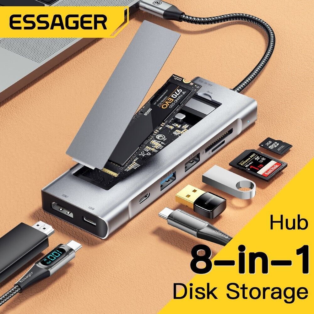 8-in-1 ฮับ USB Type-c เป็น HDMI สําหรับแล็ปท็อป