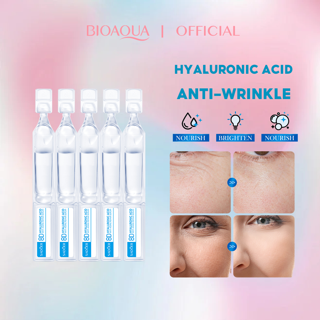 BIOAOUA 8D กรดไฮยาลูโรนิค เซรั่มลดริ้วรอย โยนที่สอง เซรั่มบำรุงความชุ่มชื้น 8D Hyaluronic acid Anti wrinkle repair essence Secondary throwing Hydrating essence