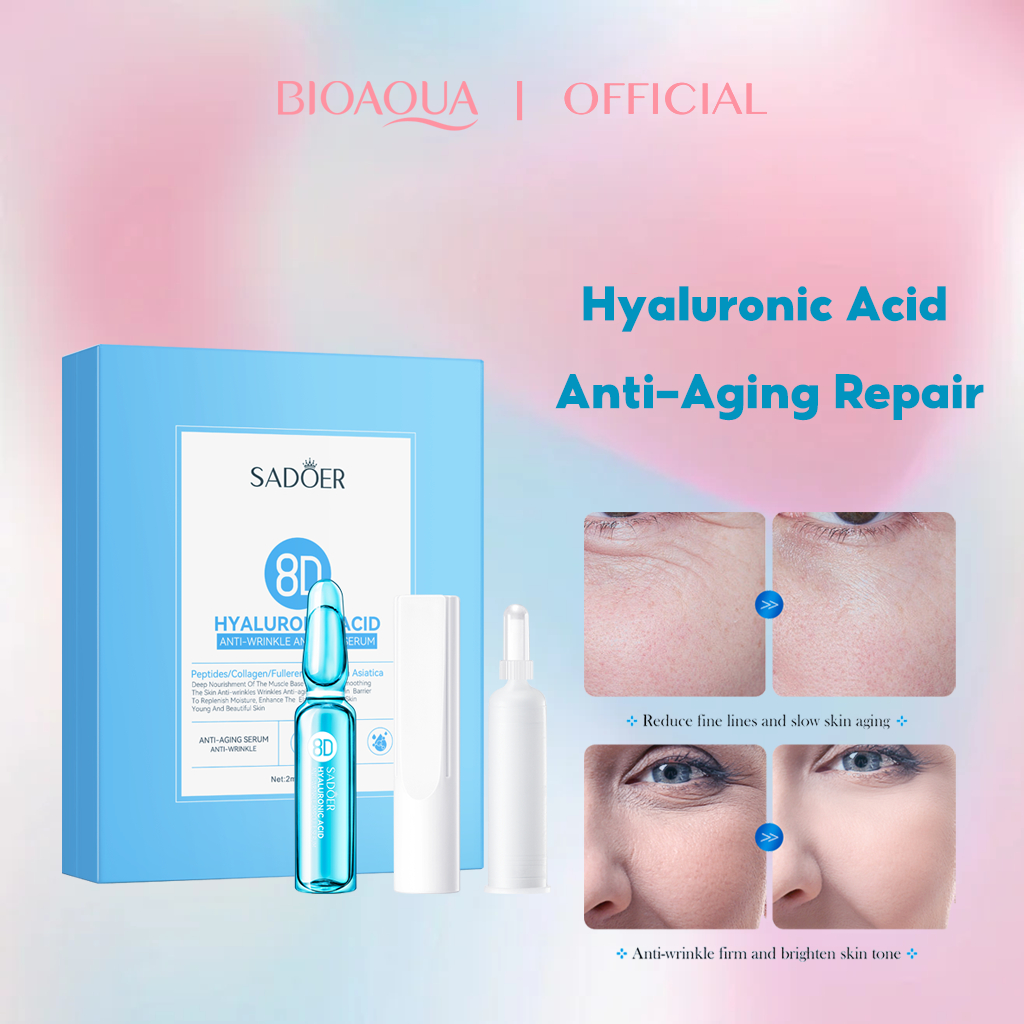 BIOAOUA 8D กรดไฮยาลูริก ต่อต้านริ้วรอย Repair Ampoule Essence 2ml * 28pcs