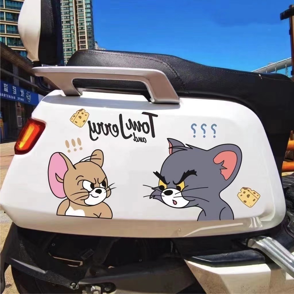สติ๊กเกอร์ติดรถยนต์แมวและเมาส์ MOLLY สติ๊กเกอร์การ์ตูนน่ารัก ตกแต่งรถ สติ๊กเกอร์ติดมอเตอร์ไซค์ กันน้ํา