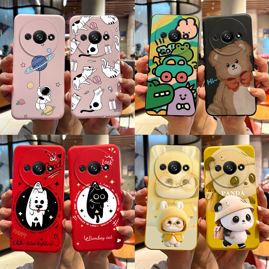 เคสโทรศัพท์มือถือ ซิลิโคนนิ่ม TPU ลายกระต่ายแพนด้าน่ารัก สําหรับ Xiaomi Redmi A3 4G 2024 RedmiA3