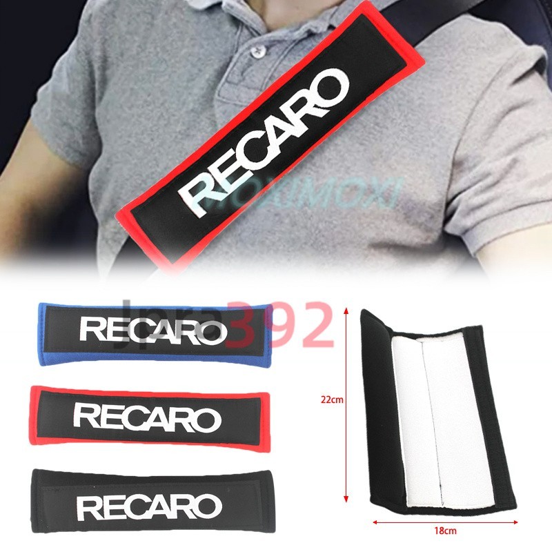 Recaro ปลอกหุ้มสายเข็มขัดนิรภัย เพื่อความปลอดภัย สําหรับรถยนต์ 2 ชิ้น