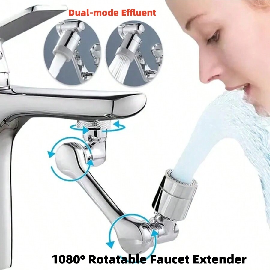 วันพีช 1080° ROTATABLE FAUCET EXTENDER Dual-Mode Splash-Proof หัวฉีด 20/22 มม. สําหรับอ่างล้างจานในครัว