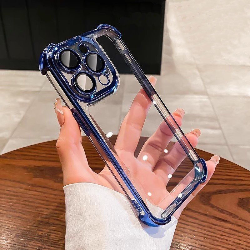 เคสโทรศัพท์มือถือเคสไอโฟนiPhone Xs Xr 11 12 13 14 15 Pro Maxเคสโทรศัพท์มือถือป้องกันการล่มสลายด้วยไฟฟ้าพร้อมฟิล์มป้องกันกล้อง