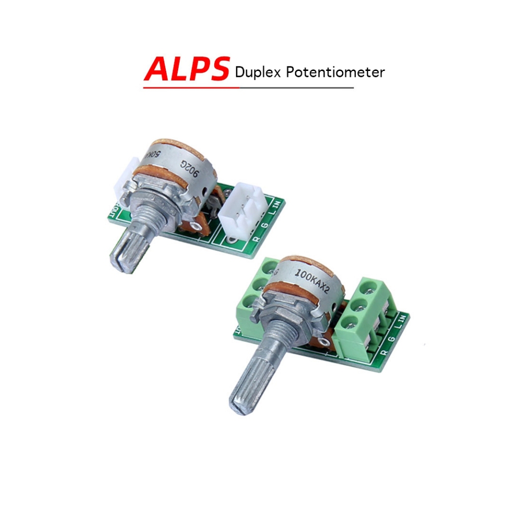 โพเทนชิโอมิเตอร์ควบคุมระดับเสียง ALPS Duplex Double 6 Pin 10KA 20KA 50KA 100KA 10KB 20KB 50KB 100KB HiFi พร้อมบอร์ดควบคุม