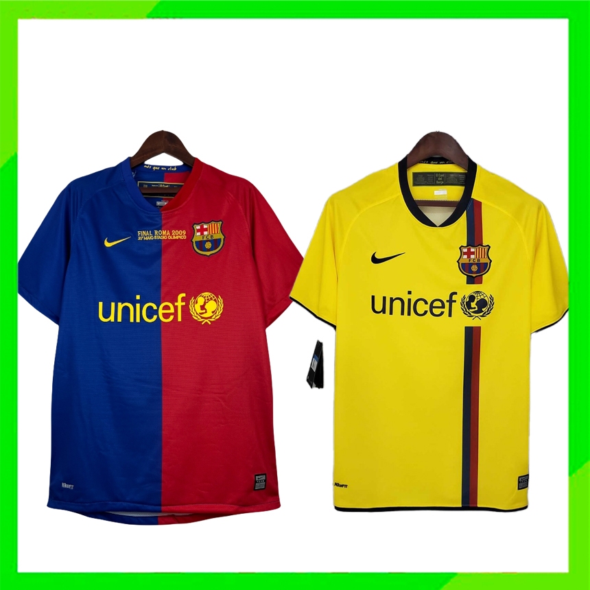 เสื้อกีฬาแขนสั้น ลายทีมชาติฟุตบอล Barcelona 08-09 ชุดเหย้า สไตล์เรโทร #10