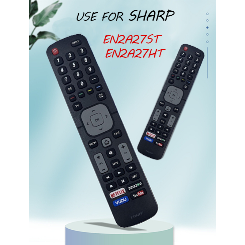 Remote รีโมททีวี SHARP Android Samart LCD TV ของแท้ (รองรับ 4K UHD, NETFLIX, YouTube, Amazon, VUDU) 