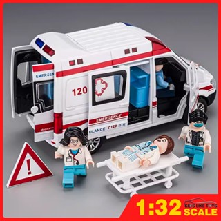 Klt โมเดลรถยนต์เบนซ์ 1:32 Ambulance 120 โลหะผสม ของเล่นสําหร…