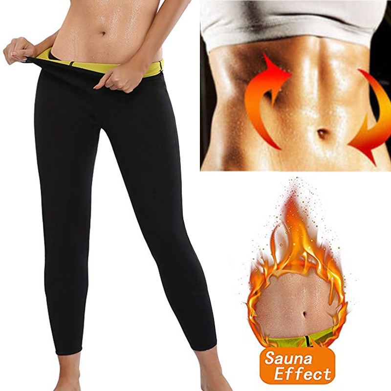 ผู้หญิง Neoprene ซาวน่ากางเกงขายาว,ร้อน Thermo Sweat Compression ออกกําลังกายกางเกงขายาวกระชับสัดส่วน Body Shaper สําหรับการลดน้ําหนัก