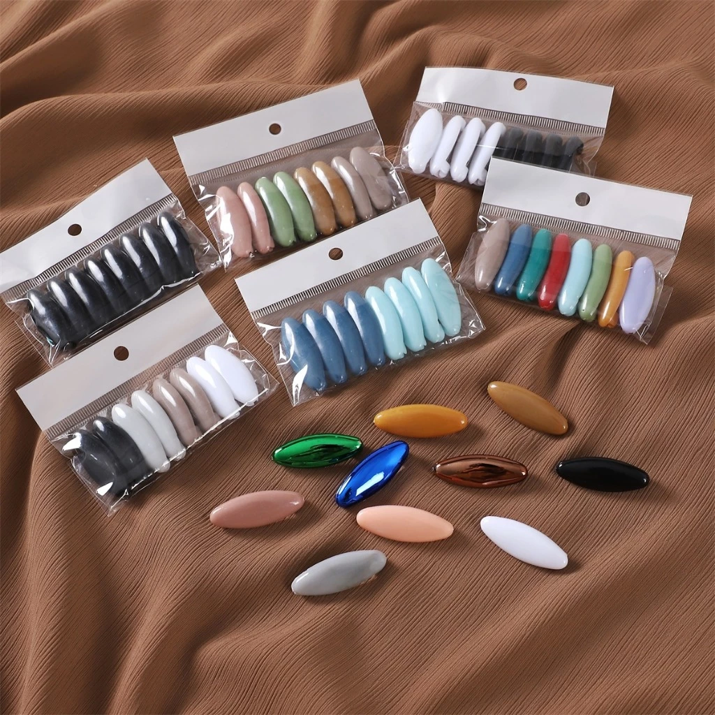 8 ชิ้น / เซต เข็มกลัดพลาสติก สีพื้น เพื่อความปลอดภัย แพ็คถุง เข็ม เข็มกลัดฮิญาบ กลัดเด็ก