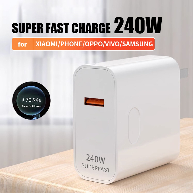 หัวชาร์จ typ c adapter หัวชาร์จเร็ว อแดปเตอร์ หัวชาร์จ 120w 240W 380W เหมาะสำหรับ:OPP0 VIV0 iOS