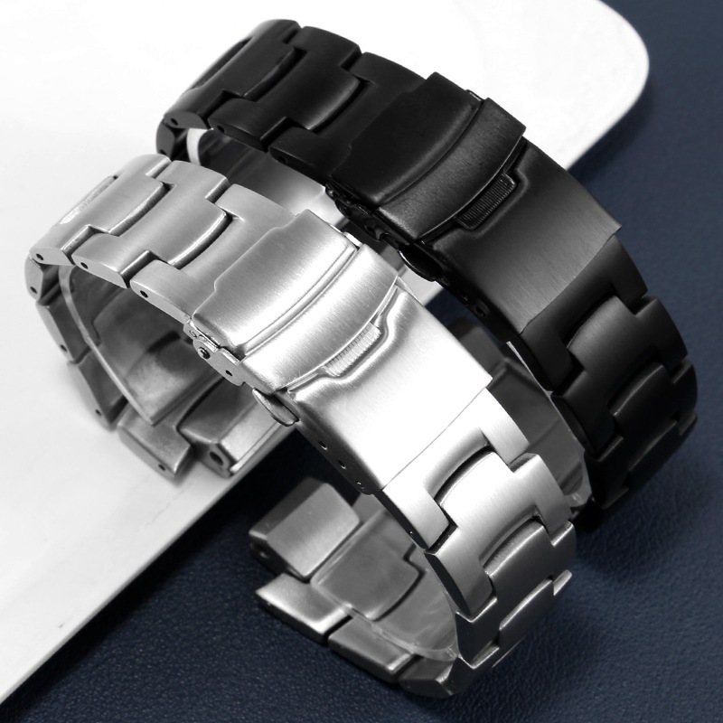 สายนาฬิกาข้อมือ สเตนเลส พลาสติก สีดํา สําหรับ Casio PRW-3000 3100 6000 6100Y PRG-300