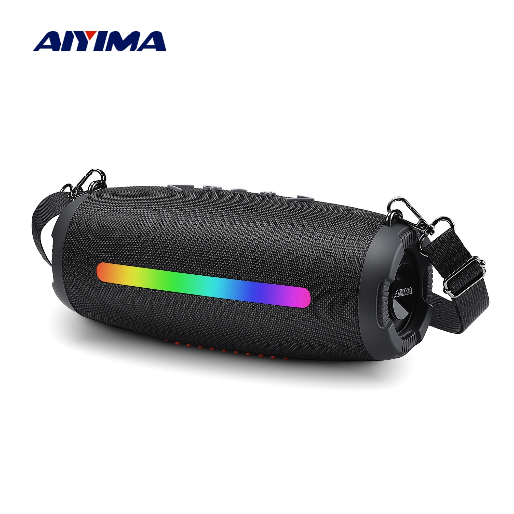 Aiyima S200 ลําโพงบลูทูธไร้สาย 40W เสียงเบสหนัก กันน้ํา แบบพกพา สําหรับตั้งแคมป์กลางแจ้ง TF USB AUX