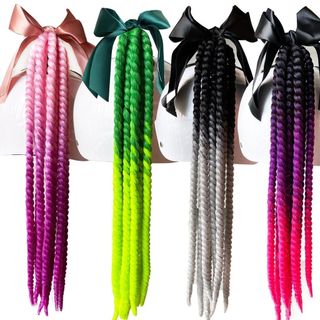 Helmet dirty braid horsetail wig motorcycle spring Fried Dough Twists braid decoration personality fashion