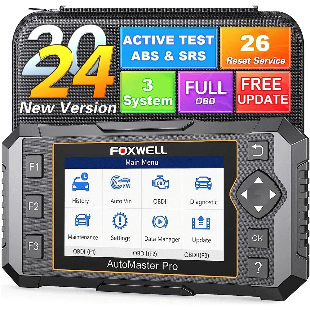 Foxwell เครื่องสแกนเนอร์วินิจฉัยรถยนต์ NT650 Pro OBD2 SAS ABS 26+
