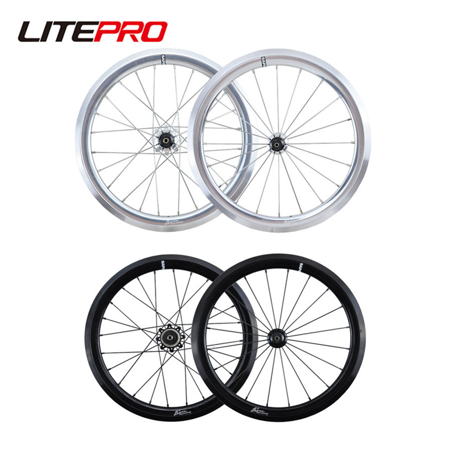 Litepro JKlapin ชุดล้อจักรยาน อัลลอย 7 ความเร็ว 30 มม. ล้อ 349 20/24H เข้าได้กับ Brompton จักรยานภายนอก 7 ความเร็ว