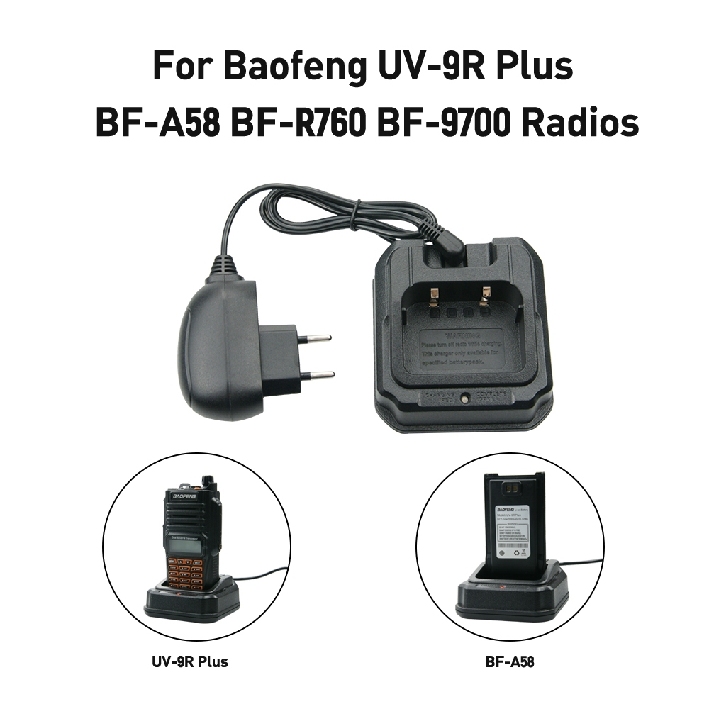 UV-9R แบตเตอรี่ชาร์จฐานอะแดปเตอร์ US 100-240V สําหรับ BF-A58 BF-9700 GT-3WP UV-82WP R760 UV-9R Plus 