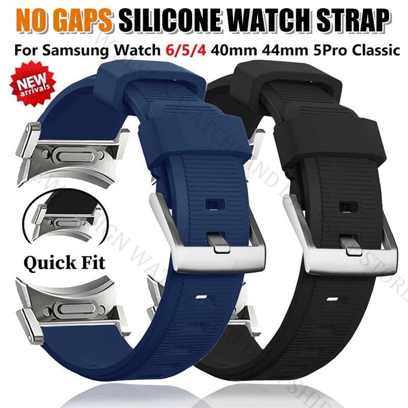 สายนาฬิกาข้อมือซิลิโคน ไม่มีรู สําหรับ Samsung Galaxy Watch 6 Classic 47 มม. 43 มม. 4/5/6 44 มม. 40 มม. Galaxy 5pro 45 มม. ราคา ถูกที่สุด ดีลบีเคเค