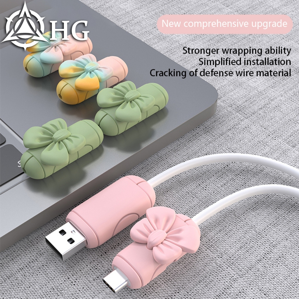 【จัดส่งภายใน 24 ชั่วโมง】HG ฝาครอบสายชาร์จ ซิลิโคน ลายดอกไม้ หลากสี iP-18 20w Type C USB