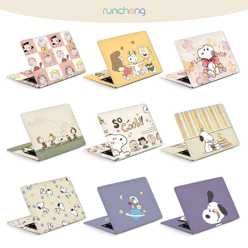 【2 ชิ้น】แล็ปท็อปปกสติ๊กเกอร์น่ารักต้นฉบับ Snoopy ออกแบบดูดีสดแล็ปท็อปสำนักงานหอพักนักเรียนแล็ปท็อปผิวรูปลอกศิลปะ 10/12/13/14/15/17 นิ้ว