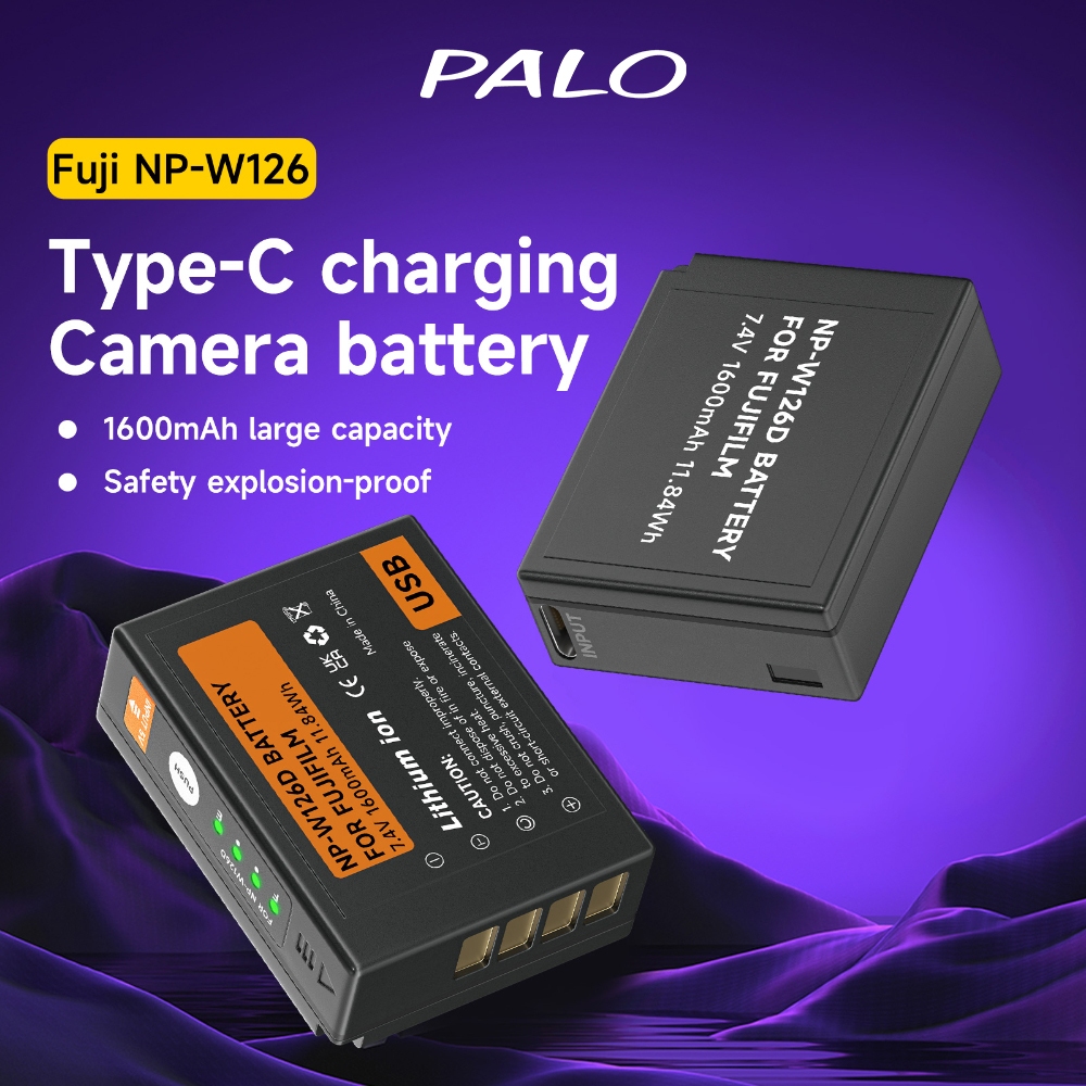Palo แบตเตอรี่กล้อง NP-W126 NP W126S ชาร์จ USB สําหรับ Fujifilm X100V X100F XA3 XA5 XA7 XA10 XE4 XE2