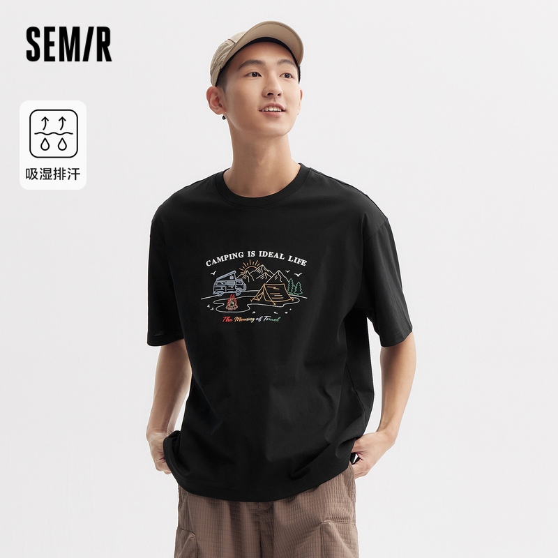 Semir เสื้อยืดผู้ชายเสื้อยืดแขนสั้น คอกลม ผ้าถัก พิมพ์ลาย แฟชั่นฤดูร้อน สําหรับผู้ชาย