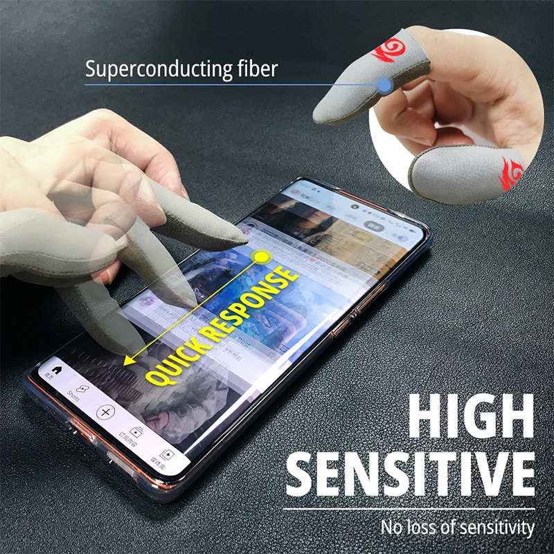 2025 BlueWowFree FireNew Silver Cloth Double Hand ปลายนิ้ว Anti Slip Magic Tool Ultra-thin Silver fiber finger sleeve Anti-Sweater PUBG COD Call Of duty Mobile State Of Survival