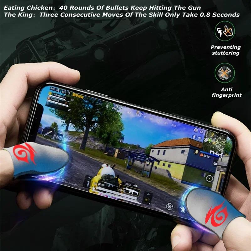 2025 BlueWowFree FireNew Silver Cloth Double Hand ปลายนิ้ว Anti Slip Magic Tool Ultra-thin Silver fiber finger sleeve Anti-Sweater PUBG COD Call Of duty Mobile State Of Survival