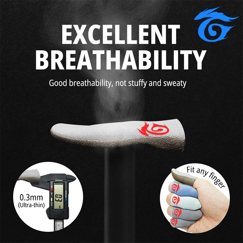 2025 BlueWowFree FireNew Silver Cloth Double Hand ปลายนิ้ว Anti Slip Magic Tool Ultra-thin Silver fiber finger sleeve Anti-Sweater PUBG COD Call Of duty Mobile State Of Survival