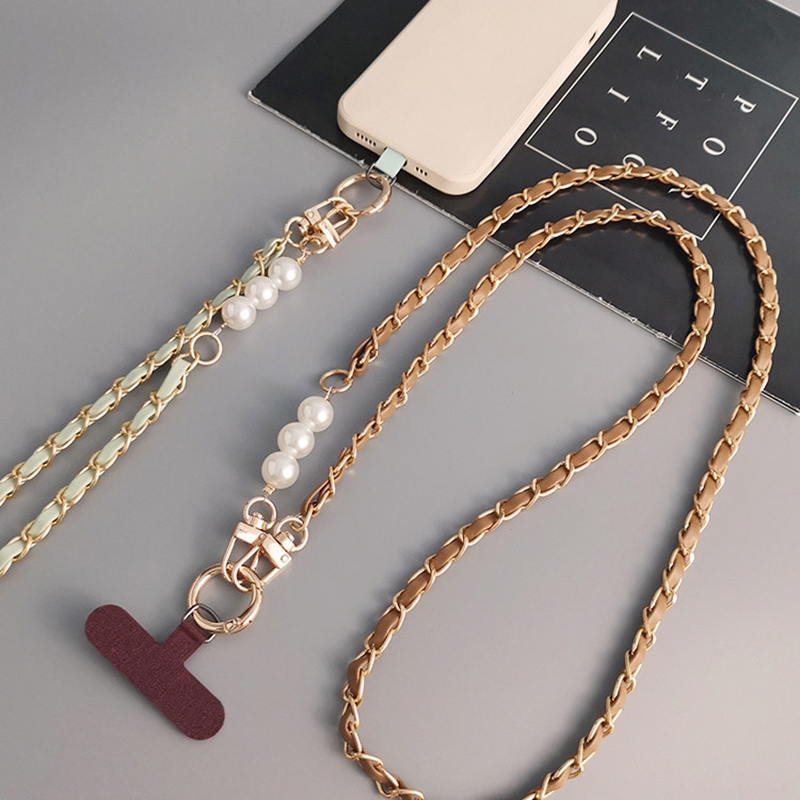 สายคล้องโทรศัพท์มือถือ คล้องคอ และไหล่ แบบยาว ประดับไข่มุก พร้อมสายสะพายข้าง สําหรับผู้หญิง - รูปที่ 6