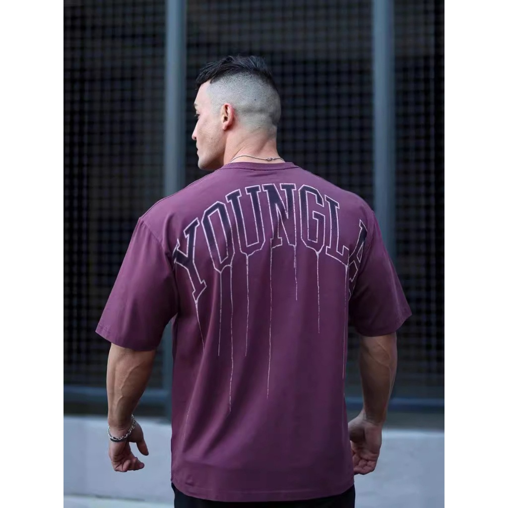Youngla 24SS ใหม่ เสื้อยืดลําลอง ผ้าฝ้าย 100% แขนสั้น คอกลม ทรงหลวม ซับเหงื่อ ระบายอากาศ แห้งเร็ว พลัสไซซ์ แฟชั่นสําหรับผู้ชาย ผู้หญิง เหมาะกับการวิ่ง เล่นกีฬา ฟิตเนส ฟิตเนส